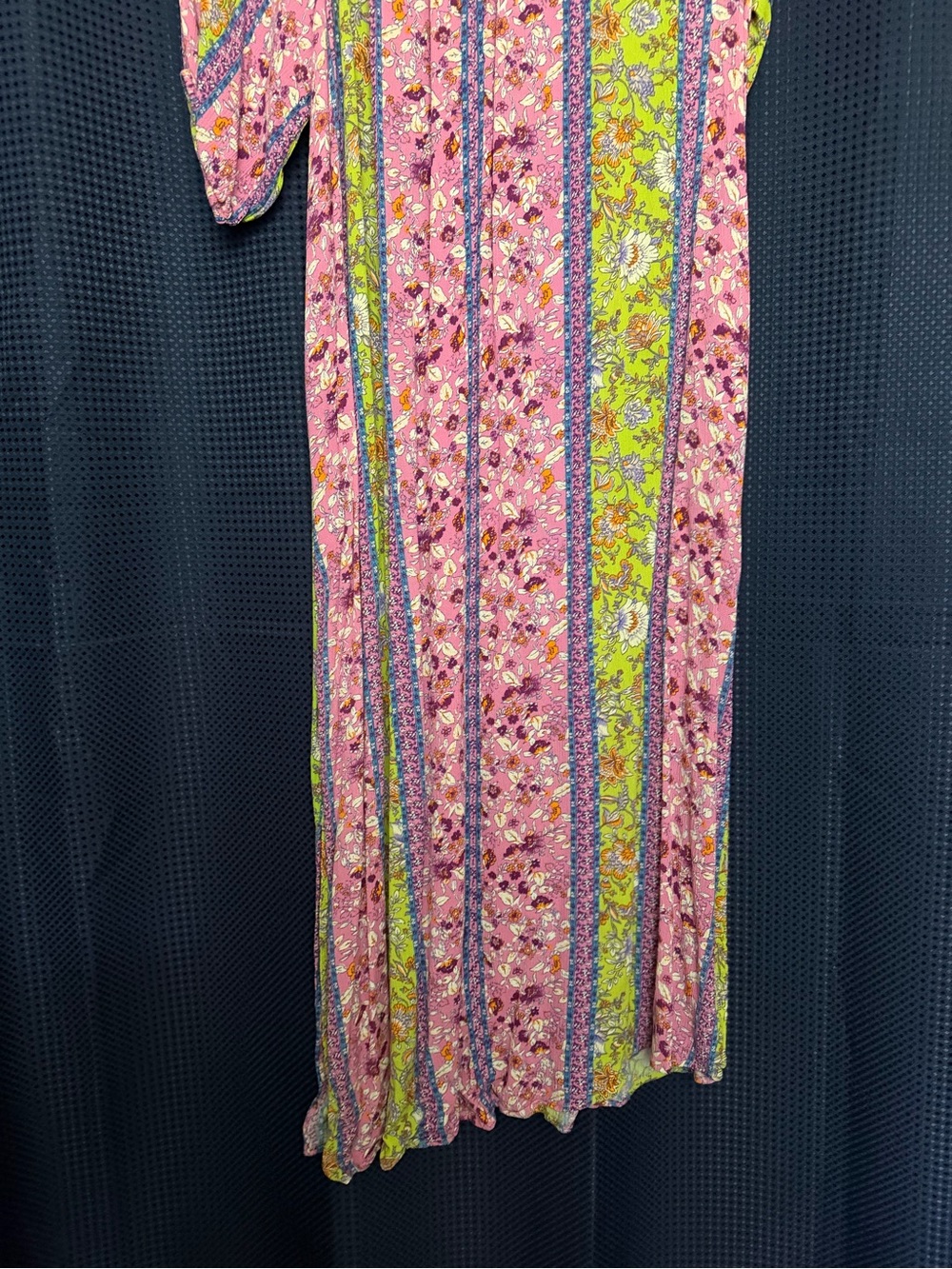 easel Pink & Lime Vertical Floral Maxi Dress - Picture 7 of 9
